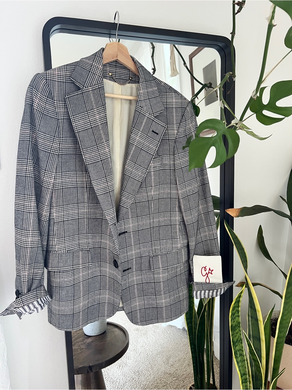 Golden Goose Gray Glen Plaid Blazer